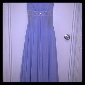 David's Bridal blue gown